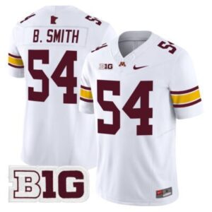 Bruce Smith  #54 Minnesota Golden Gophers Vapor B1G Patch   White