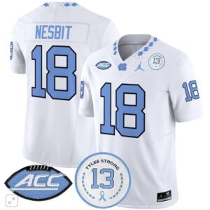 Bryson Nesbit  #18 North Carolina Tar Heels Vapor ACC Tylee Strong 13   White