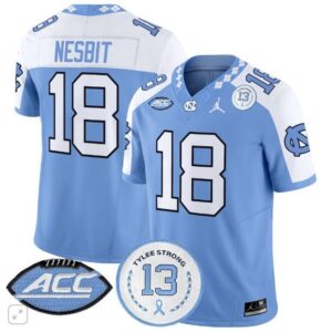 Bryson Nesbit  #18 North Carolina Tar Heels Vapor Tylee Strong 13  Blue Alternate