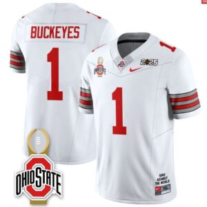 Buckeyes  #1 Ohio State Buckeyes 2025 National Champions   White
