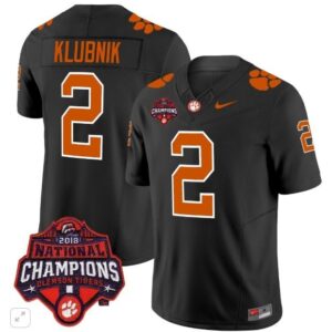 Cade Klubnik  #2 Clemson Tigers 2025 National Champions Patch Vapor   Black