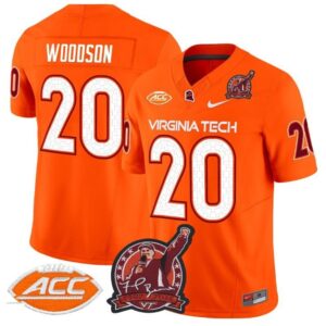 Caleb Woodson  #20 Virginia Tech Hokies Coach Frank Beamer Patch   Orange