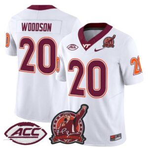 Caleb Woodson  #20 Virginia Tech Hokies Coach Frank Beamer Patch   White