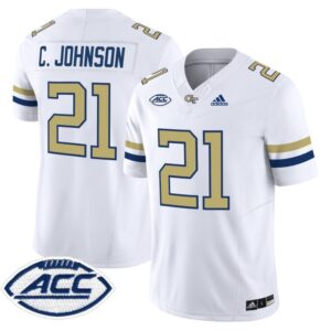 Calvin Johnson  #21 Georgia Tech Yellow Jackets ACC Vapor Patch   White