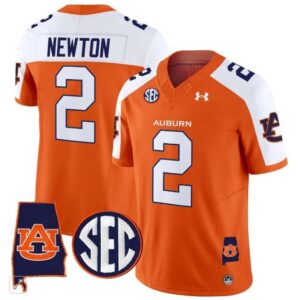 Cam Newton  #2 Auburn Tigers Alabama Patch Vapor SEC   Orange Alternate