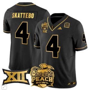 Cam Skattebo  #4 Arizona State Sun Devils 2025 Peach Bowl   Black Gold