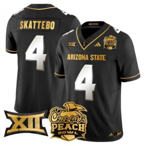 Cam Skattebo  #4 Arizona State Sun Devils 2025 Peach Bowl Gold Vapor  Black Limited