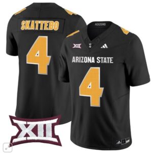 Cam Skattebo  #4 Arizona State Sun Devils Home Patch Vapor   Black
