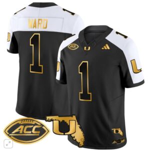 Cam Ward  #1 Miami Hurricanes Vapor ACC Patch   Black Alternate