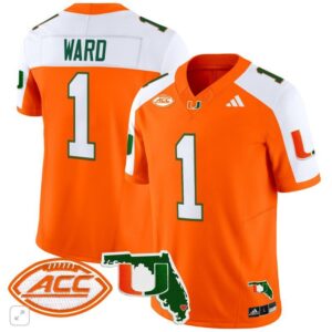 Cam Ward  #1 Miami Hurricanes Vapor ACC Patch   Orange Alternate