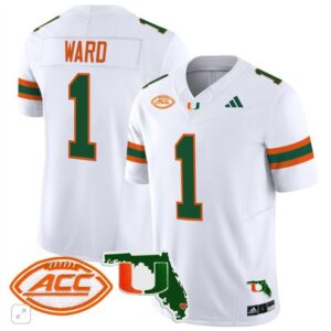 Cam Ward  #1 Miami Hurricanes Vapor ACC Patch   White