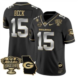 Carson Beck  #15 Georgia Bulldogs Sugar Bowl Georgia Map Vapor  Black Limited