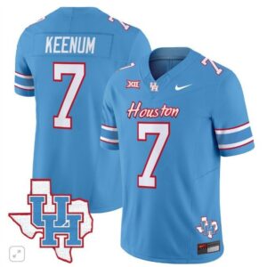 Case Keenum  #7 Houston Cougars Oilers Inspired Vapor Map   Blue