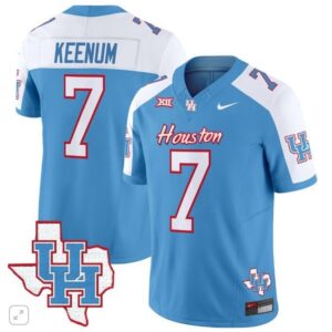 Case Keenum  #7 Houston Cougars Oilers Inspired Vapor Map   Blue Alternate