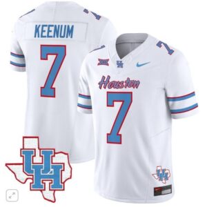 Case Keenum  #7 Houston Cougars Oilers Inspired Vapor Map Patch   White