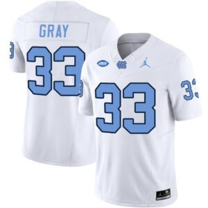 Cedric Gray  #33 North Carolina Tar Heels Vapor ACC Patch College   White