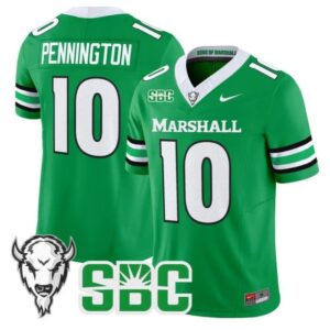 Chad Pennington  #10 Marshall Thundering Herd Vapor Patch College   Green