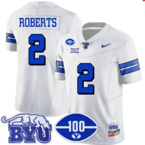 Chase Roberts  #2 BYU 100th Season 2024 Uniform Vapor Patch College   White