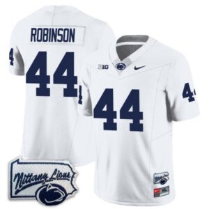 Chop Robinson  #44 Penn State Nittany Lions Pennsylvania Map   White