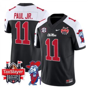 Chris Paul Jr.  #11 Ole Miss Rebels Gator Bowl Patch Vapor   Black Alternate