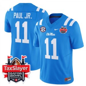 Chris Paul Jr.  #11 Ole Miss Rebels Gator Bowl Patch Vapor   Blue