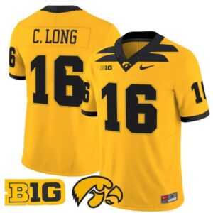 Chuck Long  #16 Iowa Hawkeyes Home Vapor B1G Patch   Gold
