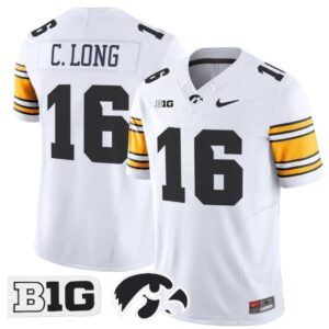 Chuck Long  #16 Iowa Hawkeyes Home Vapor B1G Patch   White