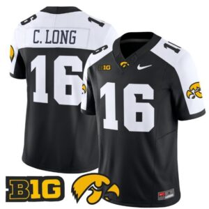Chuck Long  #16 Iowa Hawkeyes Vapor B1G Patch   Black Alternate