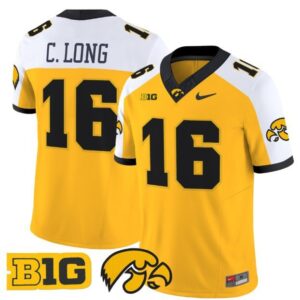 Chuck Long  #16 Iowa Hawkeyes Vapor B1G Patch   Gold Alternate