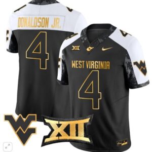 CJ Donaldson Jr.  #4 West Virginia Mountaineers Vapor Patch   Black Alternate