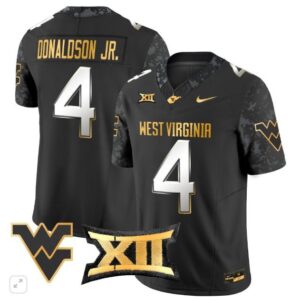 CJ Donaldson Jr.  #4 West Virginia Mountaineers Vapor Patch   Black Limited