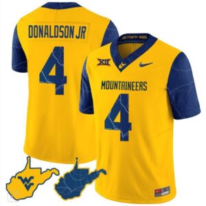 CJ Donaldson Jr.  #4 West Virginia Mountaineers Vapor Patch   Gold Alternate