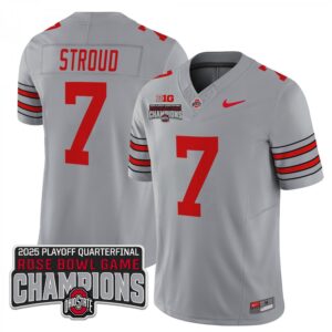 CJ Troud  #7 Ohio State Buckeyes 2025 Rose Bowl Champions Patch   Gray