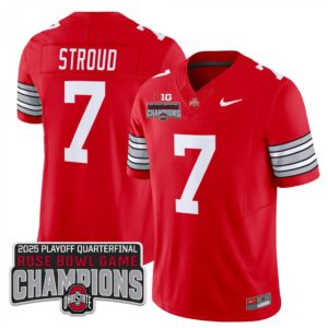 CJ Troud  #7 Ohio State Buckeyes 2025 Rose Bowl Champions Patch   Red