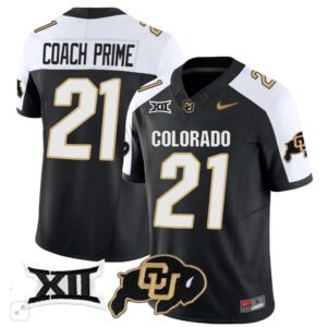 Coach Prime  #21 Colorado Buffaloes Vapor Big 12 Patch   Black Alternate