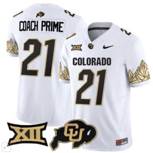 Coach Prime  #21 Colorado Buffaloes Vapor Big 12 Patch   White