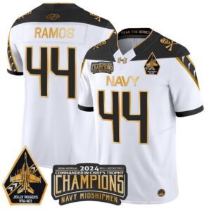 Colin Ramos  #44 Navy Midshipmen Jolly Rogers Champions Patch   White Gold