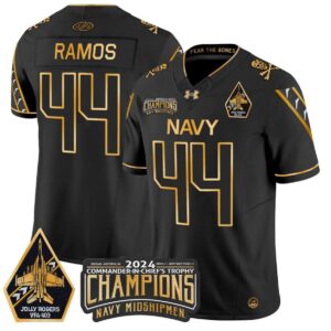 Colin Ramos  #44 Navy Midshipmen Jolly Rogers Champions Patch  Black Gold