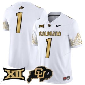 Colorado Buffaloes Bank Name  #1  Vapor Big 12 Patch   White Gold