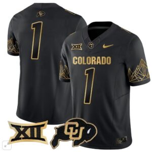 Colorado Buffaloes Bank Name  #1 Vapor Big 12 Patch   Black Gold