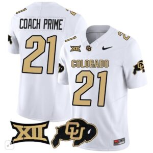 Colorado Buffaloes Coach Prime  #21 Vapor Big 12 Patch   - White