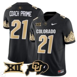 Colorado Buffaloes Coach Prime  #21 Vapor Big 12 Patch   Black
