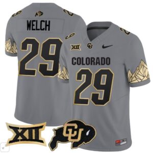 Colorado Buffaloes Micah Welch  #29 Vapor Big 12 Patch   - Gray