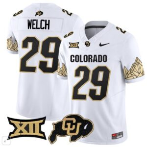Colorado Buffaloes Micah Welch  #29 Vapor Big 12 Patch   - White