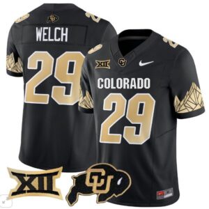 Colorado Buffaloes Micah Welch  #29 Vapor Big 12 Patch   Black