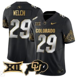 Colorado Buffaloes Micah Welch  #29 Vapor Big 12 Patch   Black Limited
