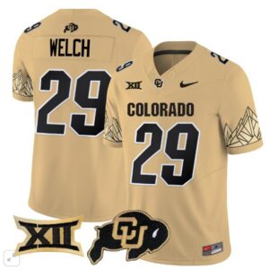 Colorado Buffaloes Micah Welch  #29 Vapor Big 12 Patch   Gold
