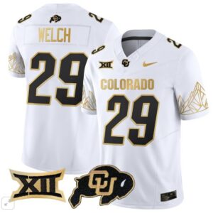 Colorado Buffaloes Micah Welch  #29 Vapor Big 12 Patch   White