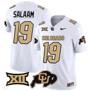 Colorado Buffaloes Rashaan Salaam  #19 Vapor Big 12 Patch   - White