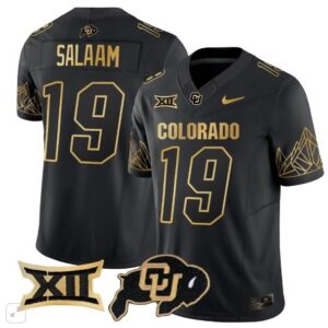 Colorado Buffaloes Rashaan Salaam  #19 Vapor Big 12 Patch   Black Gold